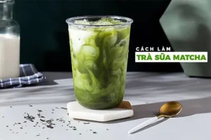 Cách làm trà sữa matcha trân châu đường đen siêu ngon