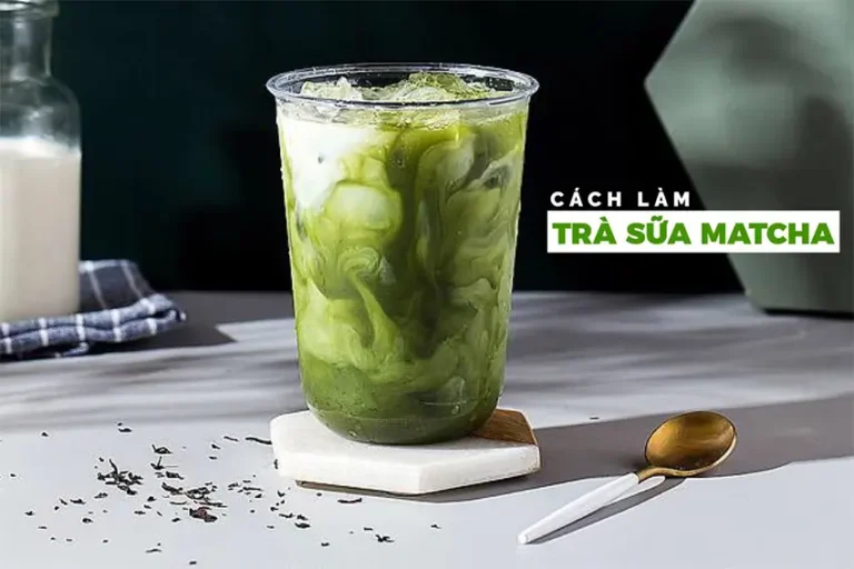 Cách làm trà sữa matcha trân châu đường đen siêu ngon